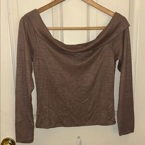 Abercrombie & Fitch Chocolate Off-Shoulder Top